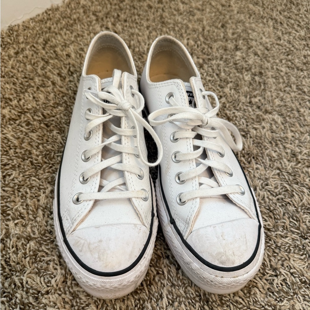 White Low-Top Platform Converse